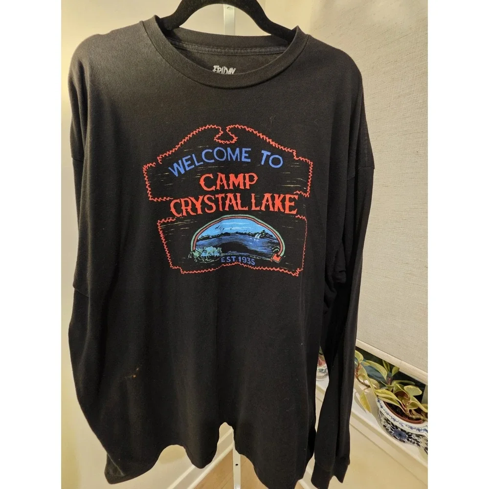 Friday The 13th Graphic T-shirt Camp Crystal Lake Men's Size XXL Long Sleeve Tee